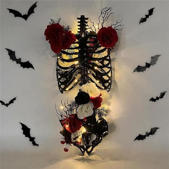 Floral Skeleton Torso Halloween Decor - Indoor Decorations with Easy Assembly - Picture 7 of 7